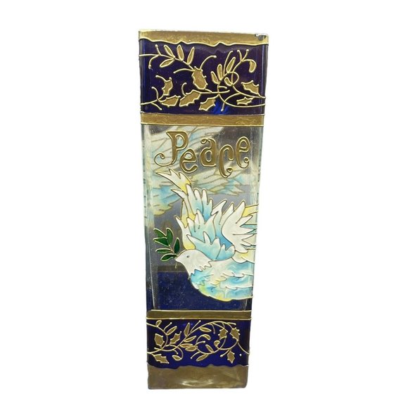 Joan Baker Designs Other - Joan Baker Designs Peace Dove Stained Glass Votive Candle Holder Tiffany 2003
